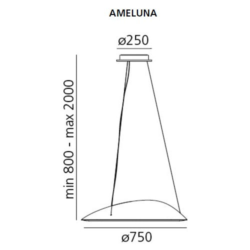 artemide Ameluna Sospensione misure 1